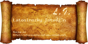 Latosinszky István névjegykártya